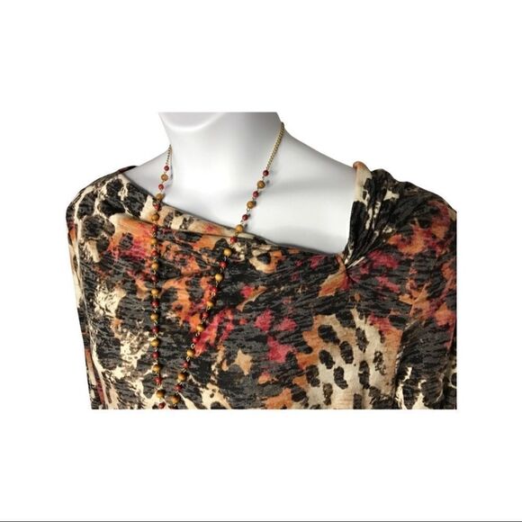 CHAUS A-Symmetrical Neckline Bold Print Top Size XXL - Picture 2 of 6